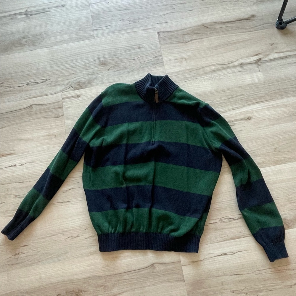 Brandy Melville Navy and Green Alleah 1/4 zip